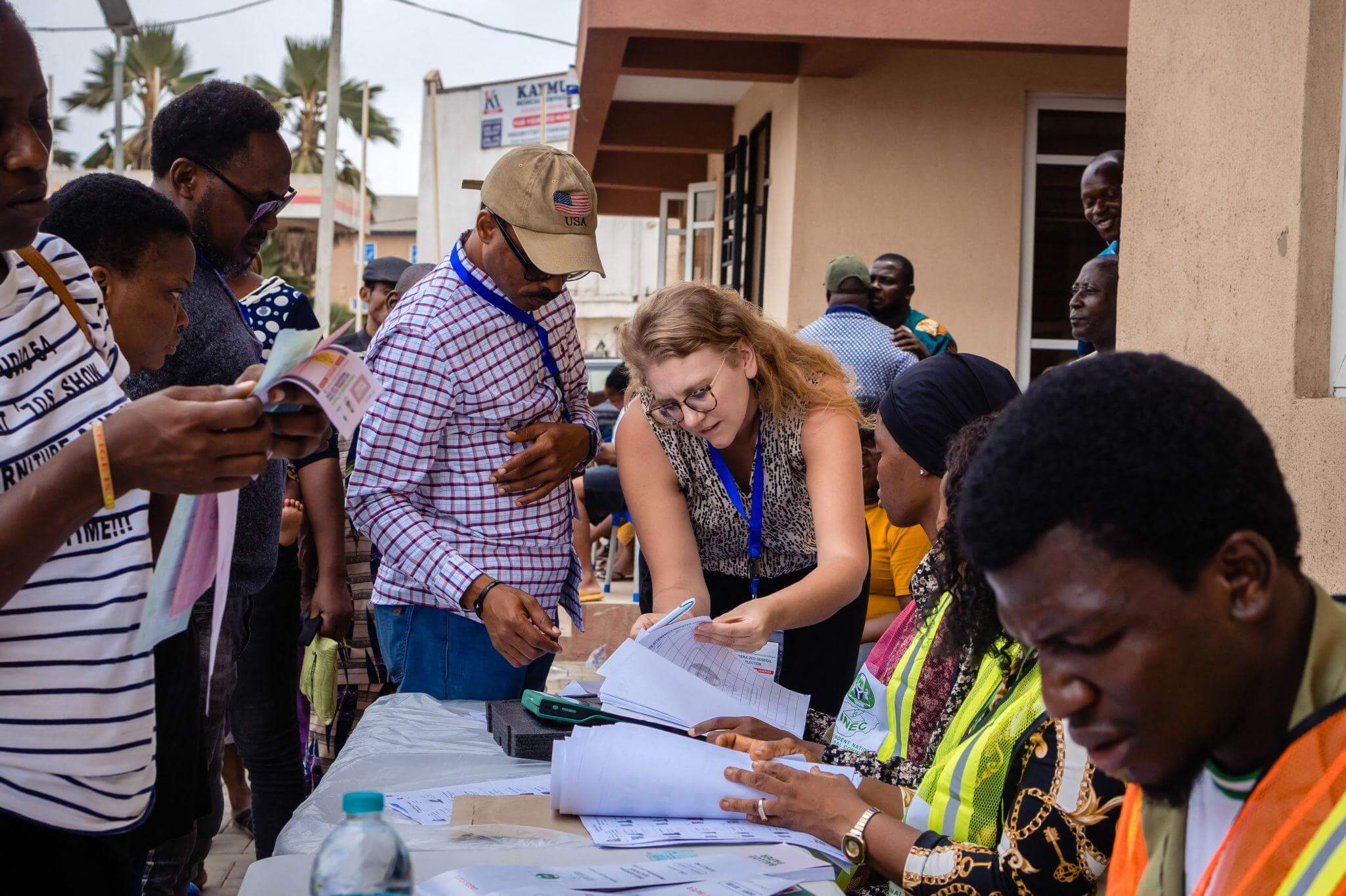 Foreign election observers at a polling unit