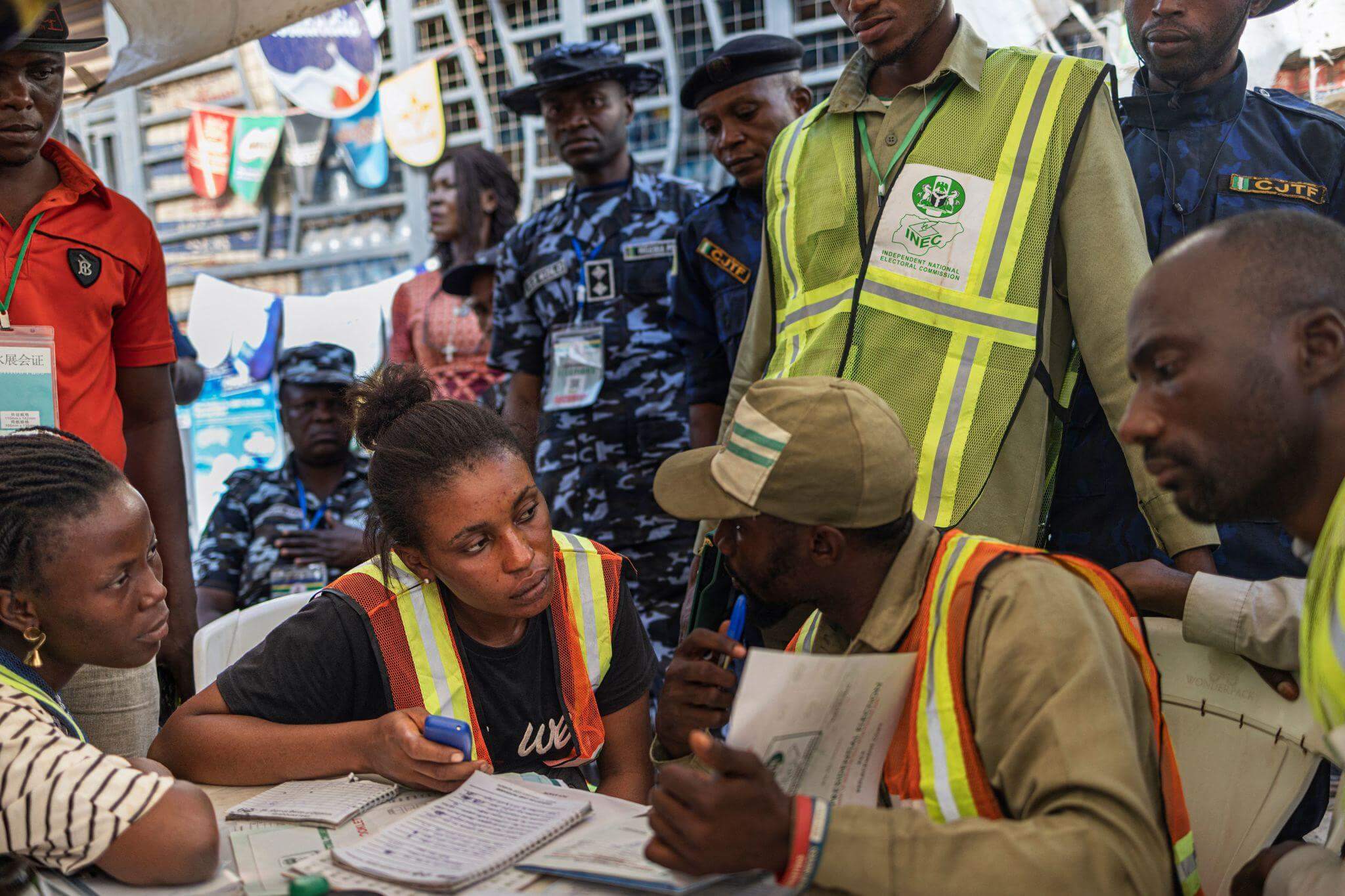 INEC adhoc staff delibrating