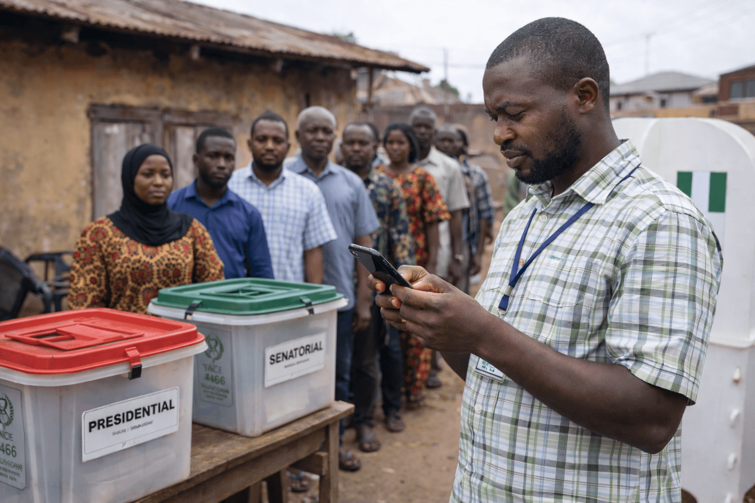Polling unit agent using a mobile device to report election data.
